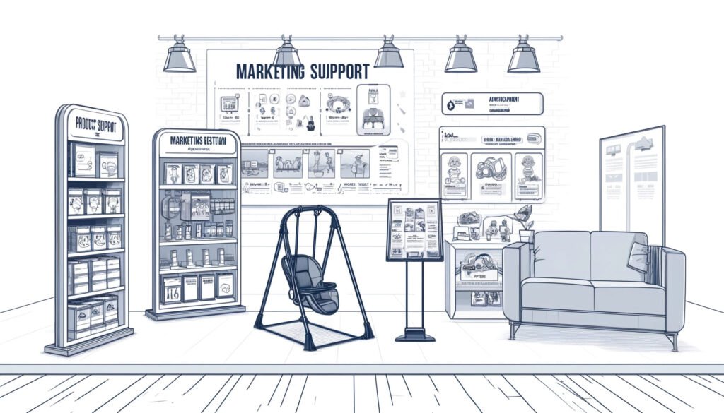 Illustration of Children's Product Marketing Support